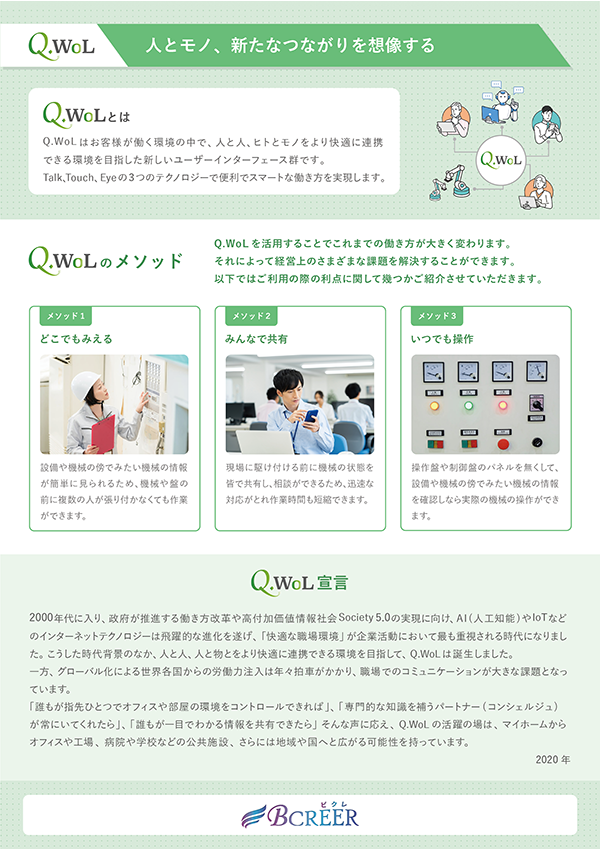 イメージ：資料「Q.WoL 人とモノ、新たなつながりを想像する」